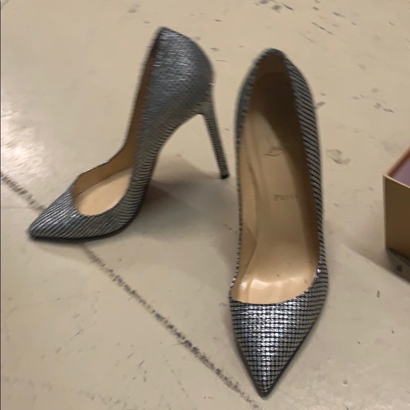 Black and silver Louboutin Heels - Picture 2 of 5